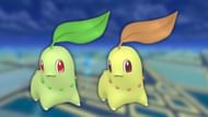 Chikorita and its shiny variant (Image via The Pokemon Company)